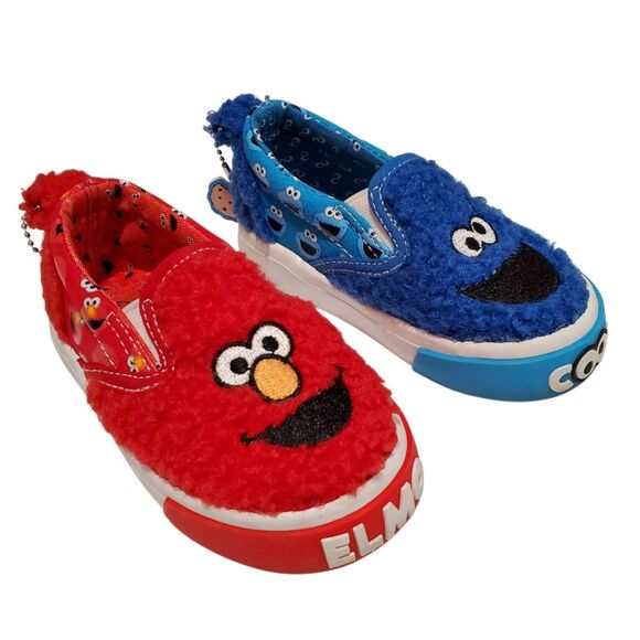 Ground UP Sesame Street Size 5 Slip-On Canvas Sneaker Shoes Cookie Monster Elmo - Picture 1 of 7